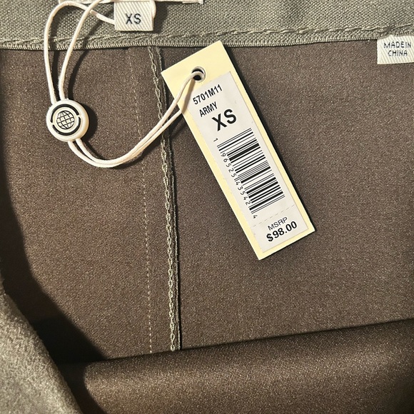 Max Studio London 26”W Faux Suede Wrap Mini Skirt Army Green - Picture 4 of 15